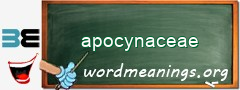 WordMeaning blackboard for apocynaceae